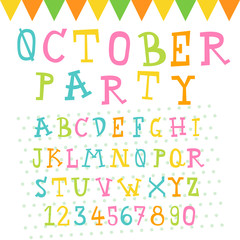 hand drawn doodle font set