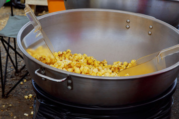 making popcorn in the fun park
