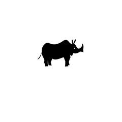 Vector icon of a rhino