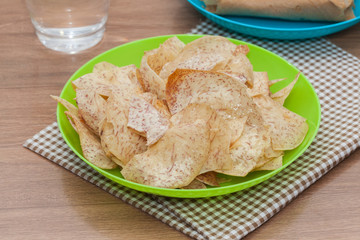 fried sweet taro crisps