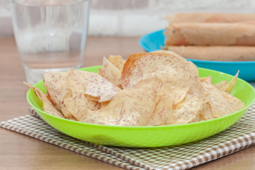 fried sweet taro crisps