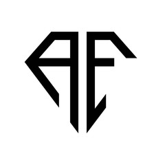 initial letters logo af black monogram diamond pentagon shape