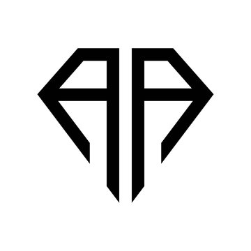 initial letters logo aa black monogram diamond pentagon shape