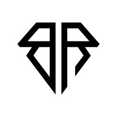 initial letters logo br black monogram diamond pentagon shape