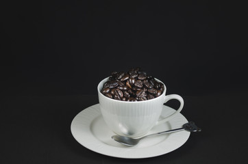 background coffee cup with coffee bean