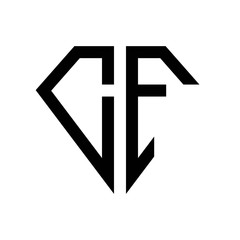 Obraz premium initial letters logo cf black monogram diamond pentagon shape
