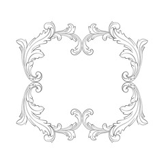 Vector baroque of vintage elements for design. 