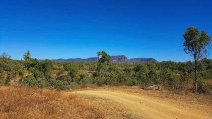 Mount Mulligan road with mountain in background