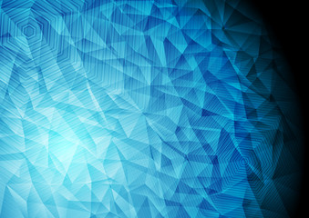Fototapeta premium Abstract blue technology polygonal background