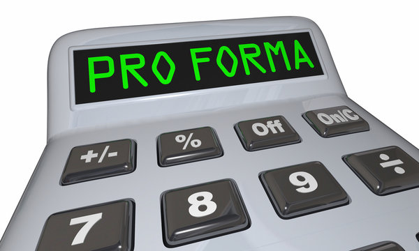 Pro Forma Calculator Budget Finances 3d Illustration