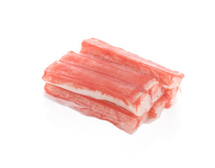 Crab sticks group isolated on white background