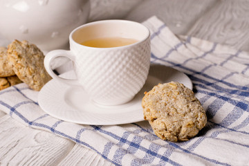 Oatmeal cookies with cocos and green tea