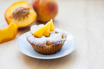 Cupcakes with peach