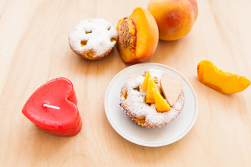 Cupcakes with peach