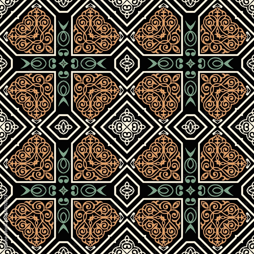 Poster abstract background medieval symmetrical pattern baroque elements