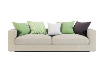 Sofa isolated on white background. 3D rendering.