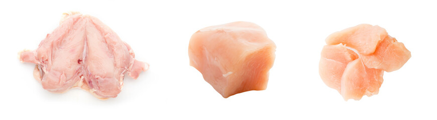 Raw chicken fillet breast isolated on white background.