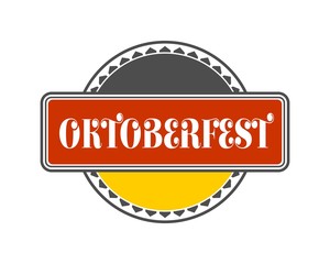 Oktoberfest relative stamp pattern. Round shape with flag of the Germany