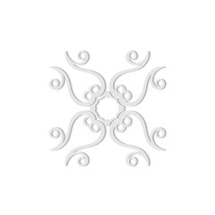 Luxury ornamental grey logo, flower geometrical stylize . Simple geometrical sign.