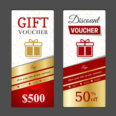 Gift voucher template. Can be use for shopping cards, discount coupon, banner, discount card , web design and other. Vector illustration. Abstract design
