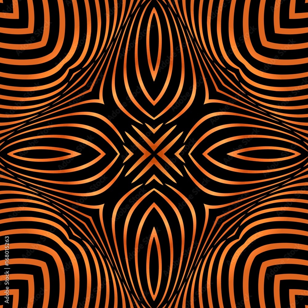 Aufkleber abstract vector design gold classic swirls ornament pattern background illusion in the form of a sym