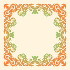 Fototapeta na wymiar vector vintage floral background with decorative flowers for design Antique style acanthus foliage swirl