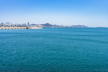 Fototapeta na wymiar Dalian Xinghai Bay Panoramic of China.