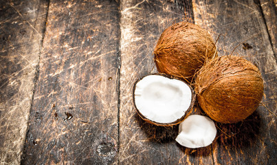 Fototapeta na wymiar Fresh coconuts.