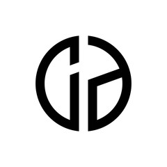 initial letters logo cd black monogram circle round shape vector