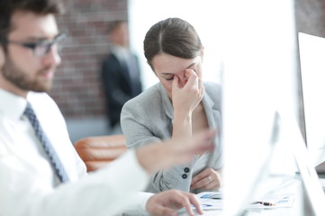 frustrated business woman at the workplace