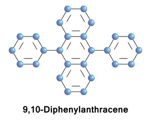 Diphenylanthracene is a polycyclic aromatic hydrocarbon. It is used as a sensitiser in chemiluminescence. In lightsticks it is used to produce blue light. 