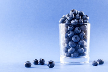 Blueberry in a glass bowl