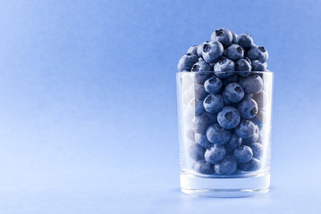 Blueberry in a glass bowl
