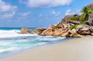 plage paradisiaque de Grande Anse, la Digue, Seychelles
