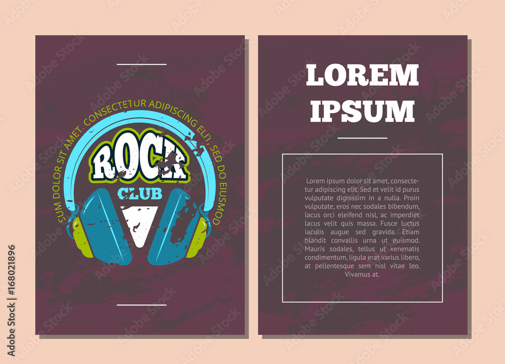 Canvas Prints Vector card flyer template with retro rock music club