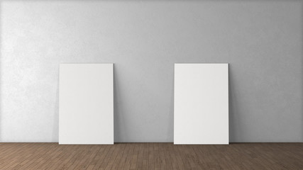 White poster with black frame mockup illustration