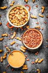 Nuts and peanut butter in a bowl.