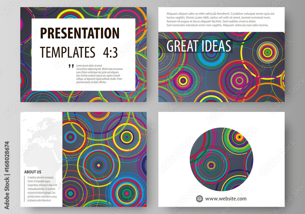 Poster set of business templates for presentation slides. easy editable abstract vector layouts in flat des