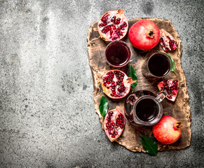 The juice of ripe pomegranate.