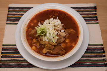 Pozole - Hominy and beef soup 