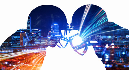 American football game . Mixed media . Mixed media