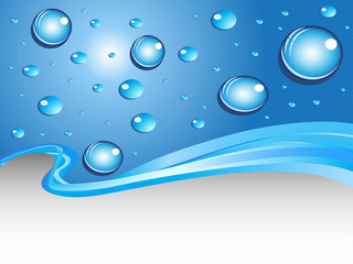blue drops curve background