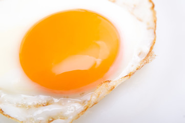 Fried egg isolated on dish