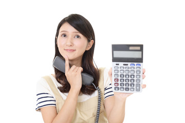 計算機を持つ主婦