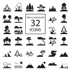 tree & landscape 32 icons.