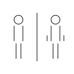 toilet simple line sign icon set