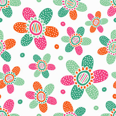 Seamless decorative floral background. Retro motif. Textile rapport.