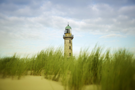 beautiful old lighthouse of Warnemuende