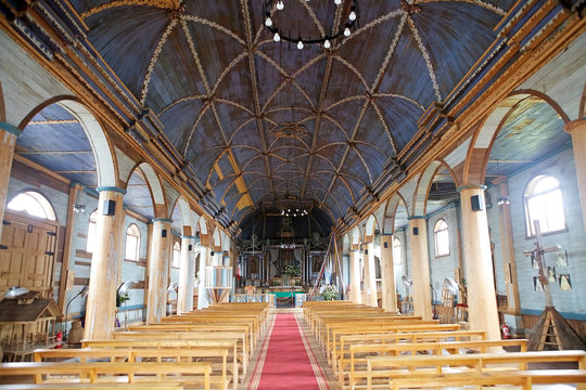 Church of Santa Maria de Loreto at Achao, Quinchao Island, Chile