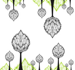 Abstract drawing tree of white background